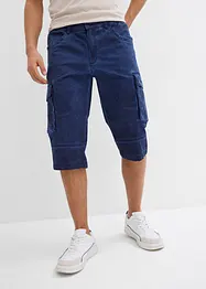 Långa stretchiga cargobermudas med bekvämt snitt, Regular Fit, bonprix