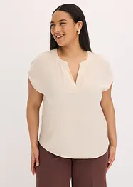 Ledig satinblus med överskurna ärmar, bonprix