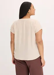 Ledig satinblus med överskurna ärmar, bonprix