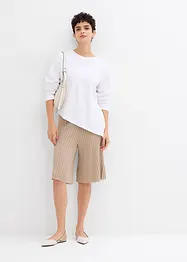 Stickade bermudas med hög midja i viskosmix, bonprix