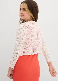 Stickad bolero med broderi och 3/4-ärmar för barn, bonprix