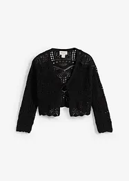 Stickad bolero med broderi och 3/4-ärmar för barn, bonprix