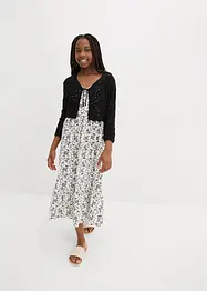 Stickad bolero med broderi och 3/4-ärmar för barn, bonprix