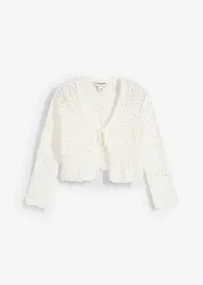 Stickad bolero med broderi och 3/4-ärmar för barn, bonprix