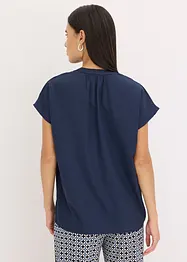 Kortärmad blus med dold knappslå, bonprix