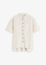 Skjortblus i tunn bomullsmix, bonprix