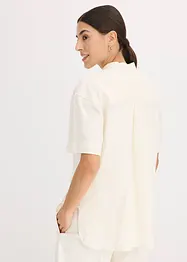 Skjortblus i tunn bomullsmix, bonprix