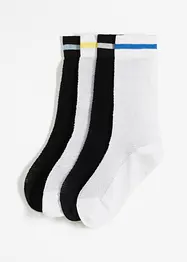 Strumpor i material med struktur och ekologisk bomull (4-pack), bonprix