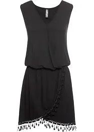 Jerseyklänning med omlottlook i viskos, bonprix