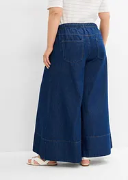 Jeans med vida ben, medelhög midja och resårlinning, bonprix