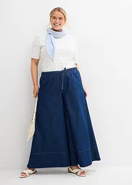 Jeans med vida ben, medelhög midja och resårlinning, bonprix