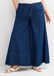 Jeans med vida ben, medelhög midja och resårlinning, bonprix