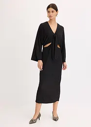 Mellanlång klänning med cut-outs, bonprix