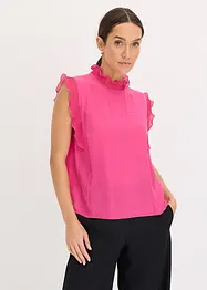 Blus med volanger, bonprix