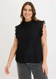 Blus med volanger, bonprix