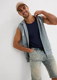 Dra på-bermudas i tunn denim, Slim Fit, bonprix