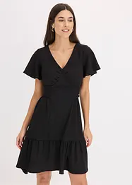 Jerseyklänning med vingärmar i lätt kräppat material, bonprix