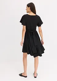 Jerseyklänning med vingärmar i lätt kräppat material, bonprix