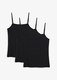 Linne för barn med smala axelband och ekologisk bomull (3-pack), bonprix