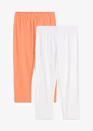 Caprileggings för barn i ekologisk bomull med stretch (2-pack), bonprix