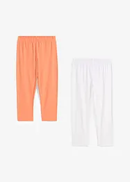 Caprileggings för barn i ekologisk bomull med stretch (2-pack), bonprix