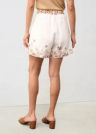 Blommönstrade linneshorts, bonprix