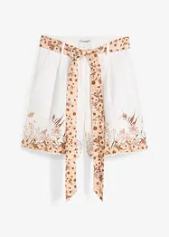 Blommönstrade linneshorts, bonprix