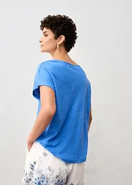 T-shirt i rent linne med spets, bonprix