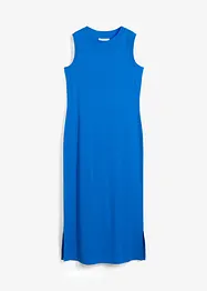 Ribbad jerseyklänning med sprund och bomull, bonprix