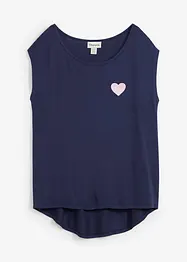 Topp med längre rygg, broderi i böljande viskos, bonprix