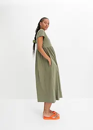 Mellanlång klänning i ekologisk bomull, bonprix