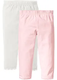Leggings för barn med spets i bensluten (2-pack), bonprix