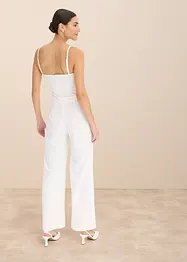 Brudjumpsuit i kräpp med struktur och med pärlbroderi, bonprix