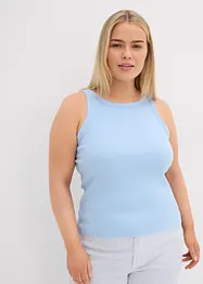 Ribbstickat linne med ekologisk bomull, bonprix