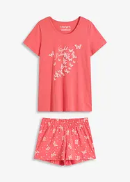 Pyjamas med shorts, av ren bomull, bonprix