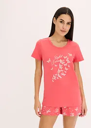 Pyjamas med shorts, av ren bomull, bonprix