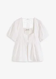 Blus med puffärmar och knappar, bonprix