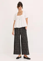 Blus med puffärmar och knappar, bonprix