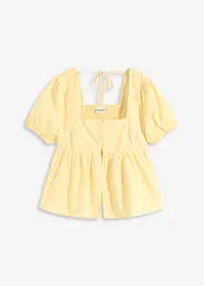 Blus med puffärmar och knappar, bonprix
