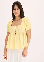 Blus med puffärmar och knappar, bonprix