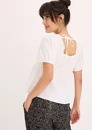 Blus med puffärmar och knappar, bonprix
