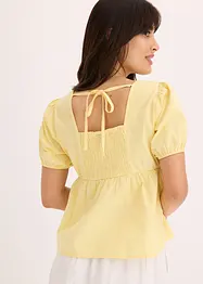 Blus med puffärmar och knappar, bonprix
