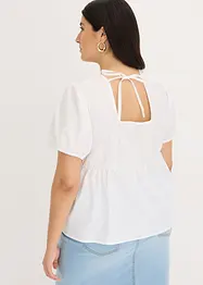 Blus med puffärmar och knappar, bonprix