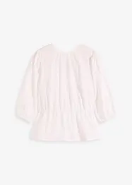 Blus med puffärmar och djup ringning i ryggen, bonprix