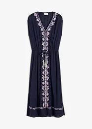 Mellanlång klänning med broderi i bohemisk stil, bonprix