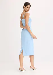 Mellanlång klänning med fin satin, bonprix