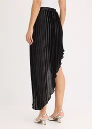 Plisserad kjol av glansig satin, bonprix