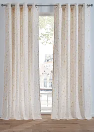 Blommönstrad gardin i återvunnen polyester (1-pack), bonprix
