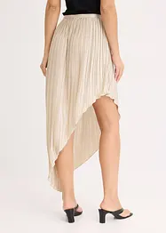 Plisserad kjol av glansig satin, bonprix