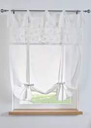 Hissgardin med knytband och broderi, bonprix